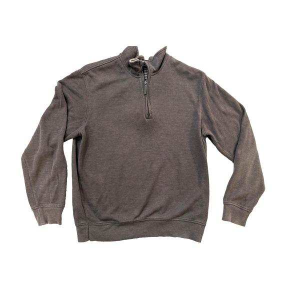 Van Heusen Sweater Mens Medium Brown/Gray Quarter Zip Pullover Casual Sweatshirt - Picture 1 of 5
